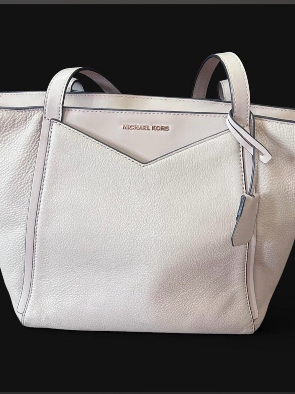 Michael Kors Whitney Pebbled Leather Spacious Tote Bag Pale Pink